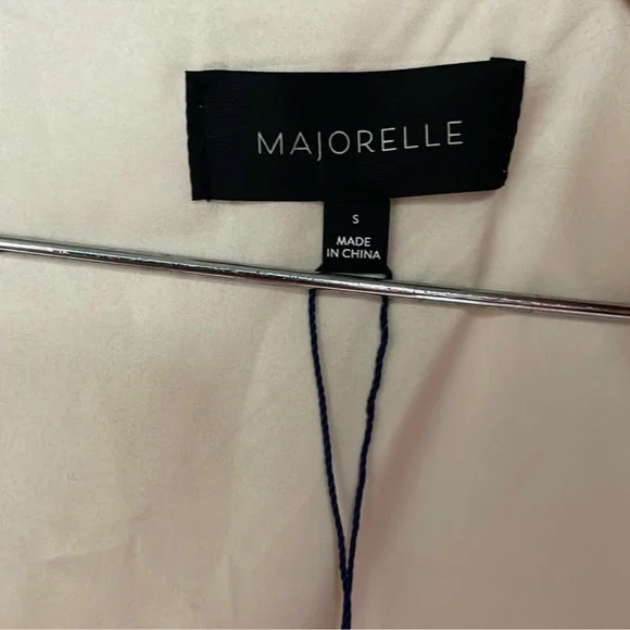 Revolve Majorelle Etta mini Cream Satin Dress with Bow in champagne